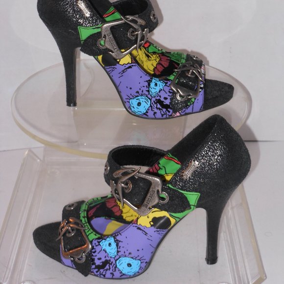Demonia Shoes - DEMONIA MULTI-COLOR CLASSIC OPEN TOE PUMPS SIZE 7
